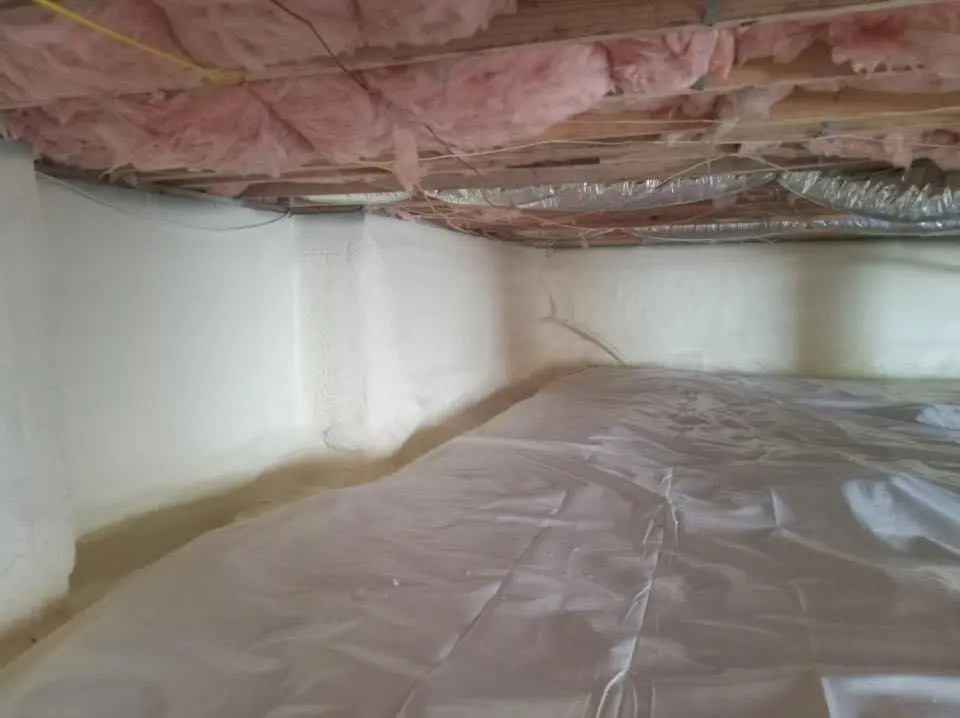 Crawl space encapsulation with closed-cell spray foam for Commercial Roof Restoration in Valparaiso
