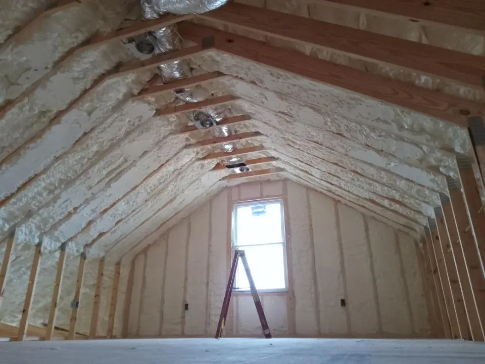 Spray foam roofing application for Crawl Space Insulation project in Valparaiso